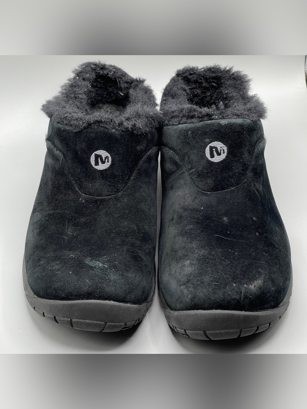 Merrell Woman's Encore‎ Ice slip-on clogs black suede fleece lining size 7